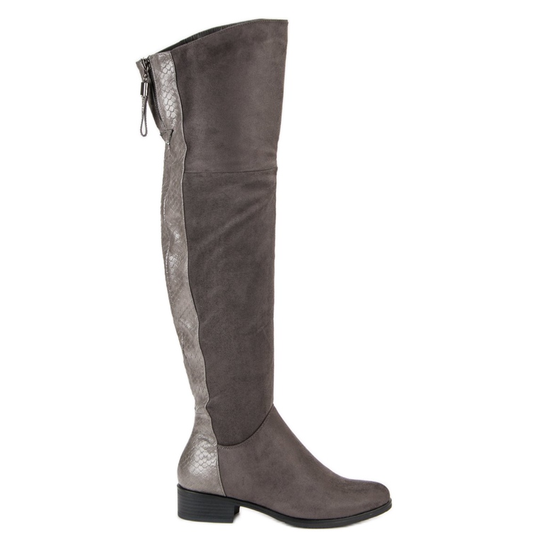 Filippo Suede over-the-knee boots grey