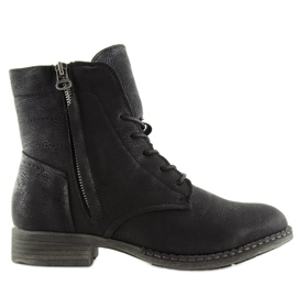 Black lace-up boots 6177 Black