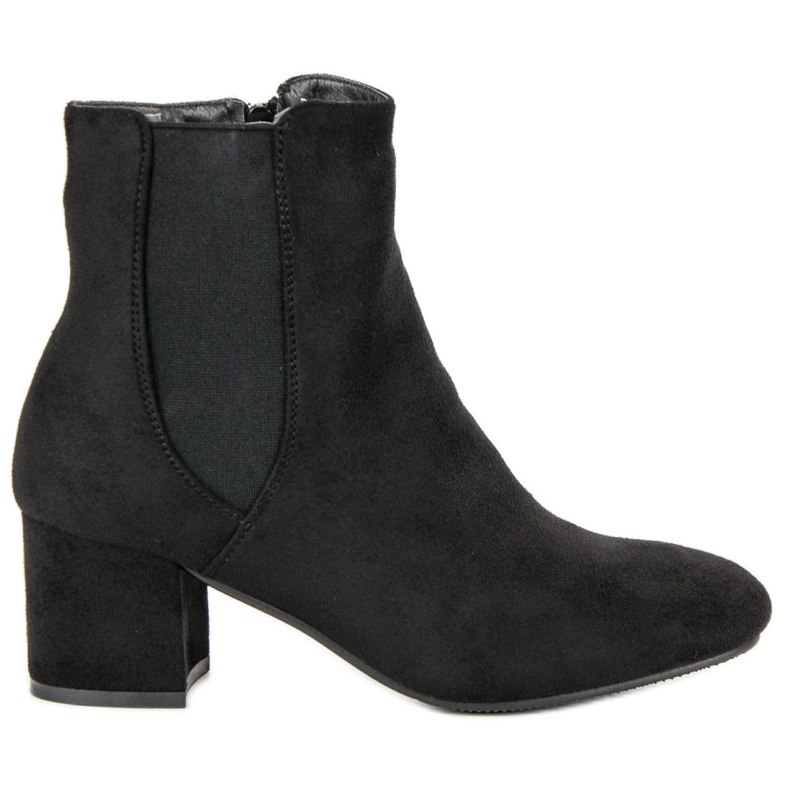 Top Shoes Suede high-heeled ankle boots black