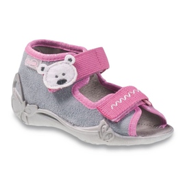 Befado gray children's shoes 242P073 grey pink Befado gray children's shoes 242P073 grey pink