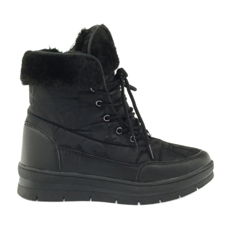 Sport Snow Boots On Fur DK black