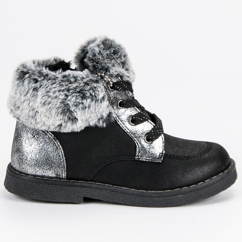American Club Girls' ankle boots american black