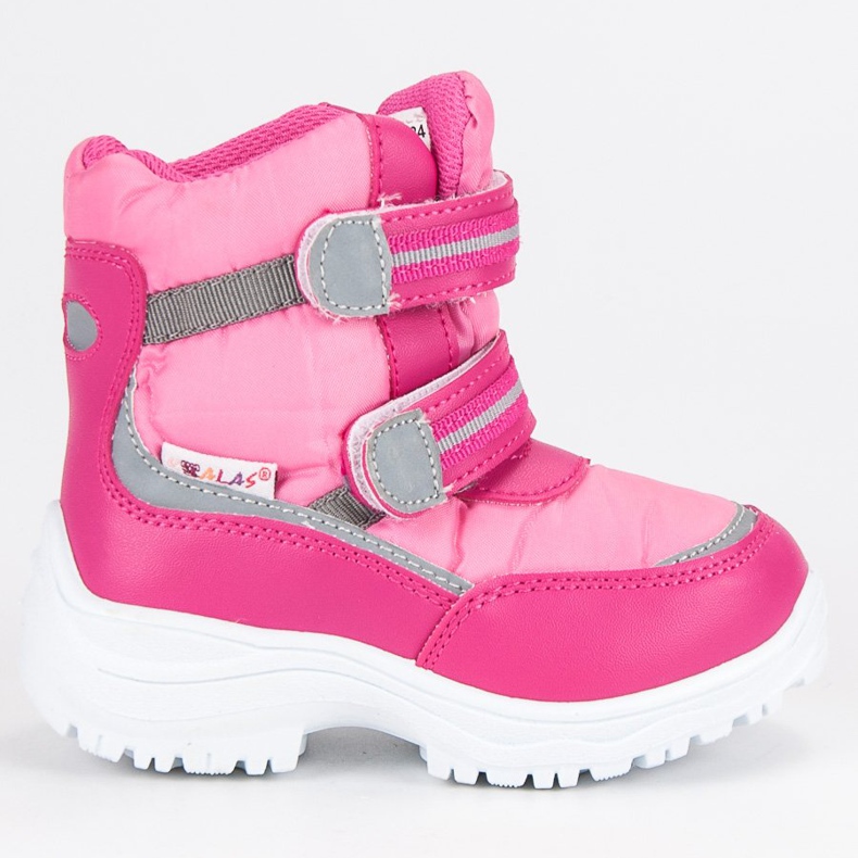 Warmed velcro snow boots pink