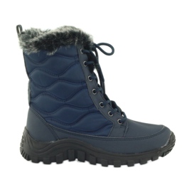 Sport Snow Boots On Fur DK navy blue