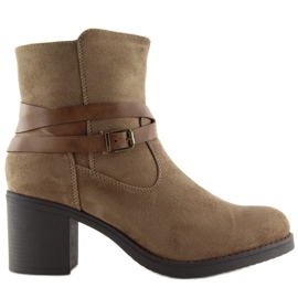 Brown high-heeled boots 1138 Khaki