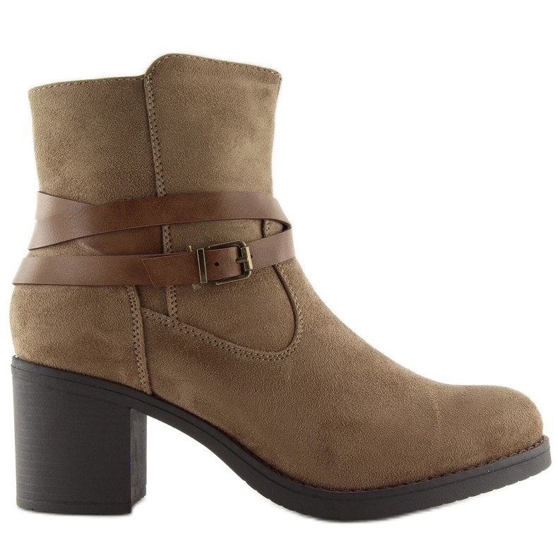 Brown high-heeled boots 1138 Khaki