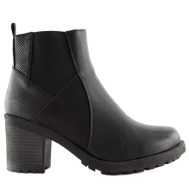 Black boots with wide heels 1032-1 Black