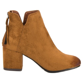 Vinceza Suede high-heeled ankle boots brown