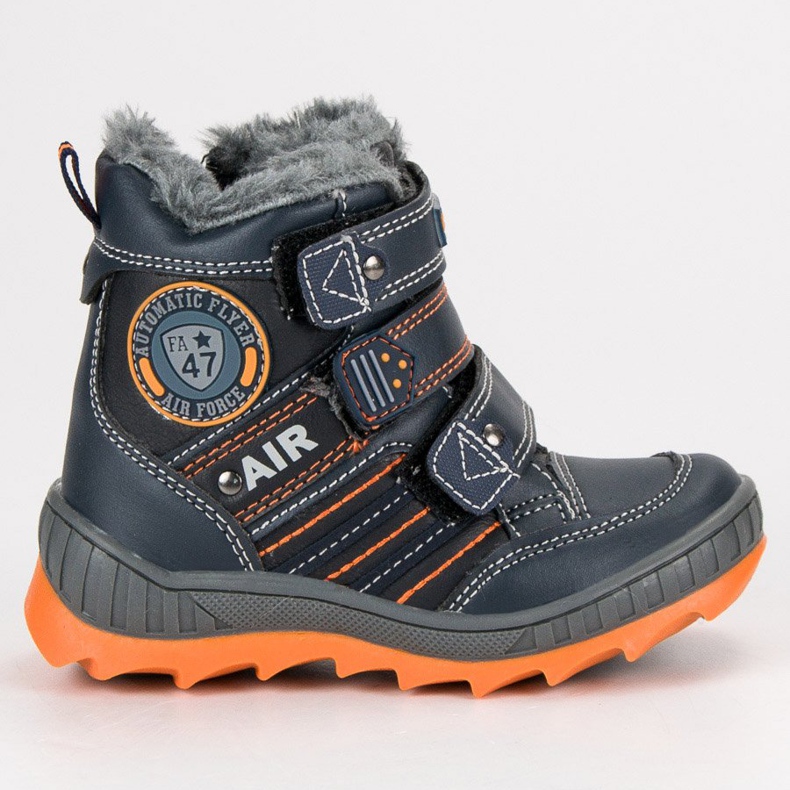 American Club Warm American Velvet Boots navy blue