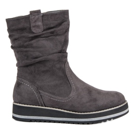 Kayla Gray platform boots grey