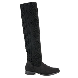 Seastar Stylish flat boots black Seastar Stylish flat boots black