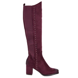 Comfortable VINCEZA high heel boots red