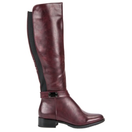 VINCEZA maroon boots red