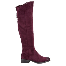 VINCEZA maroon boots red VINCEZA maroon boots red