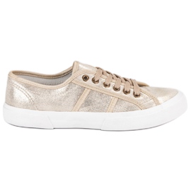 J. Star Golden Lace-Up Sneakers