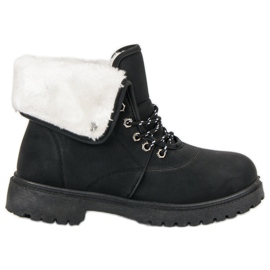 Black trappers with fur Black trappers with fur