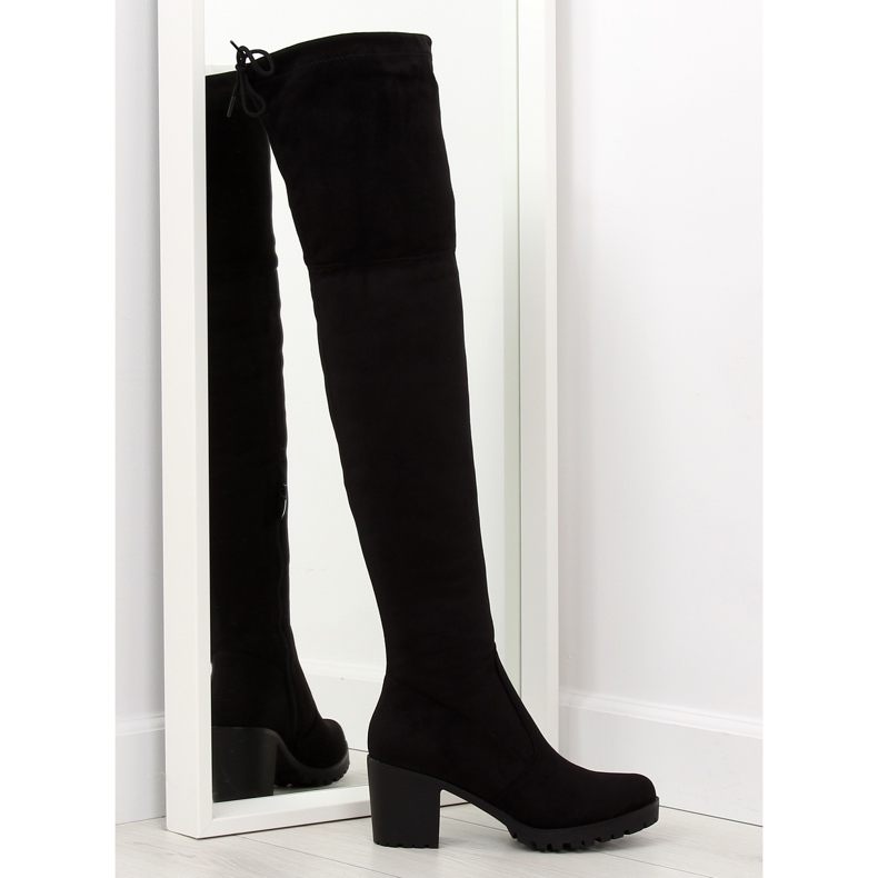 Black high-heeled boots BH108-HB