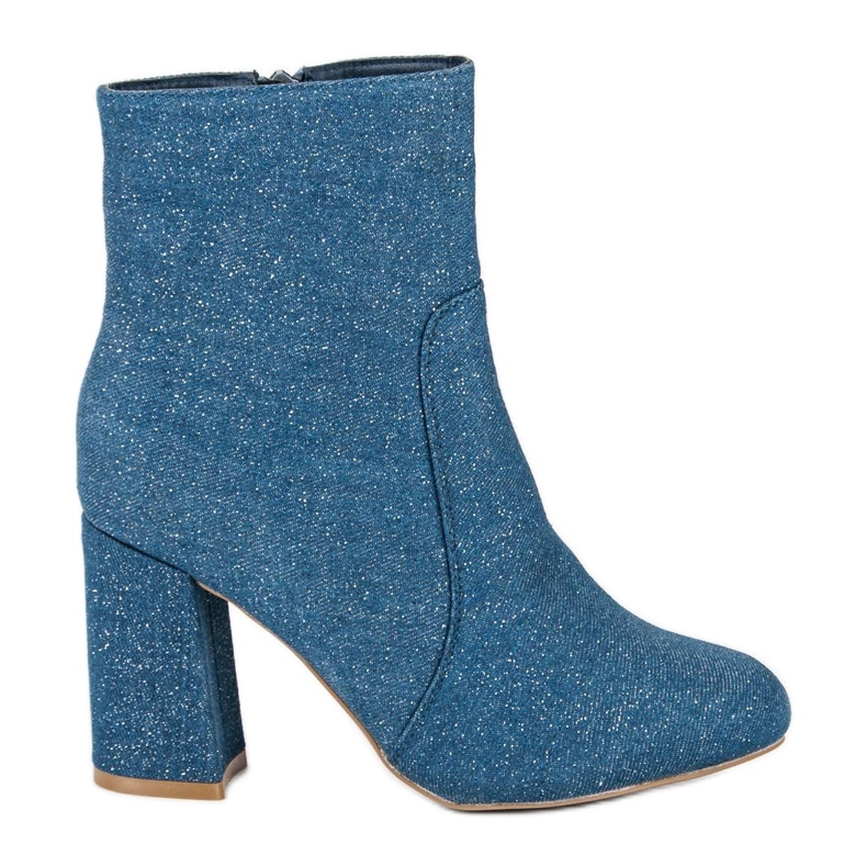 Fashionable denim boots blue