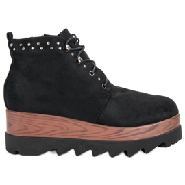 Kylie Suede Wedge Boots black