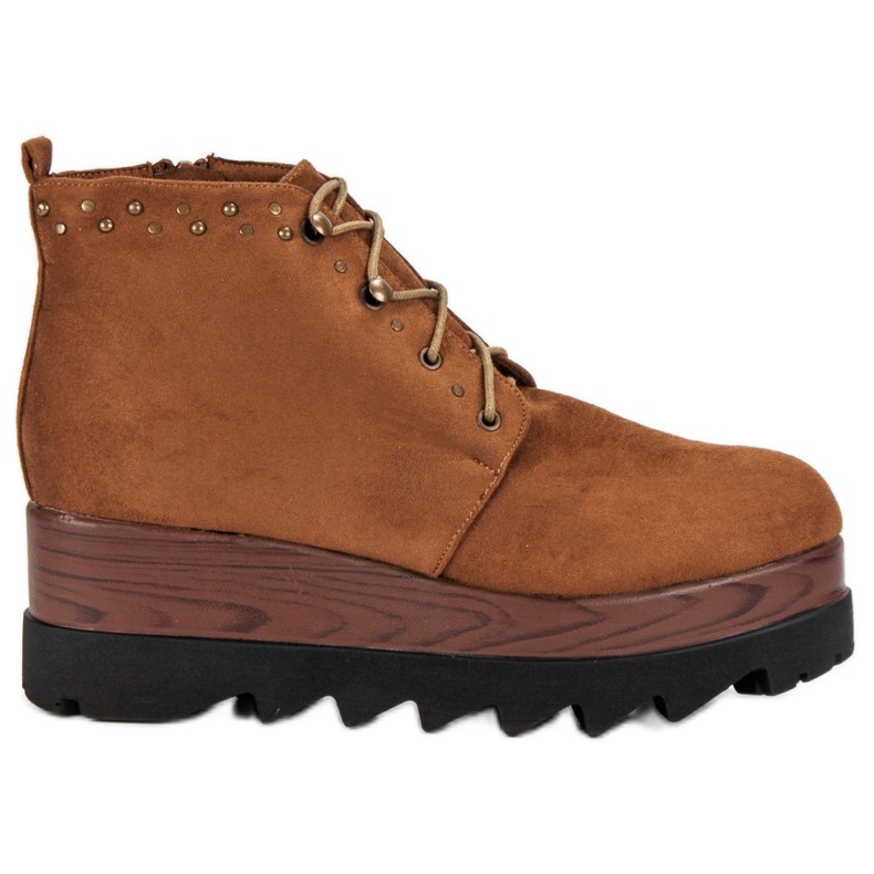 Kylie Suede Wedge Boots brown