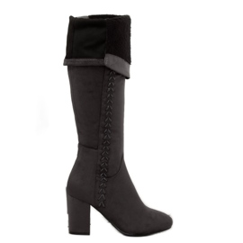 Gray Heeled boots BH133-HB Gray grey