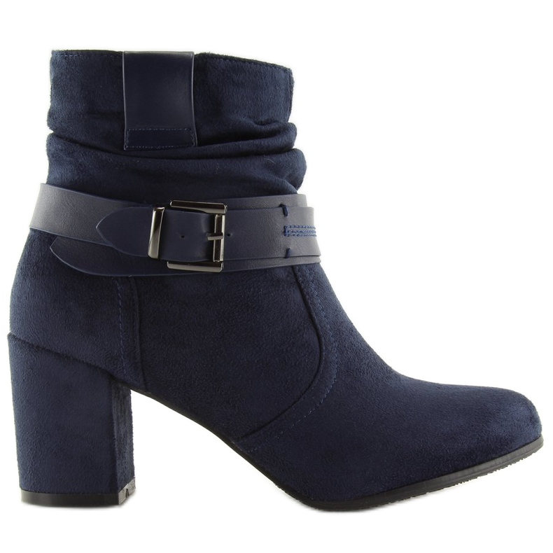 Navy blue high-heeled boots 99-129 Blue
