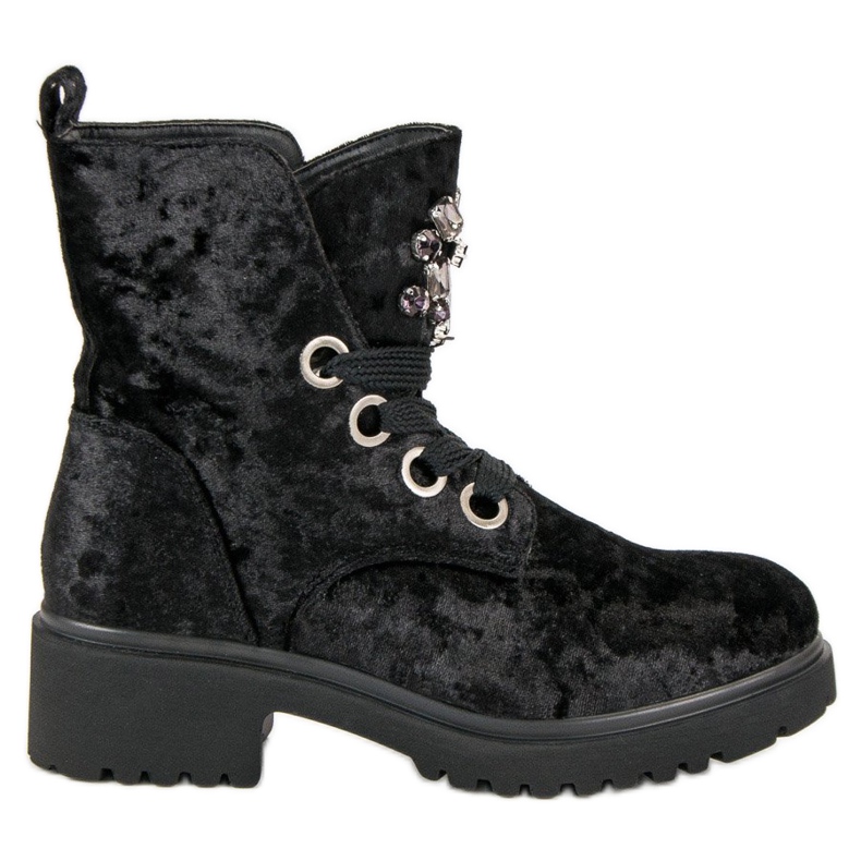Kylie Fashionable Velor Boots black
