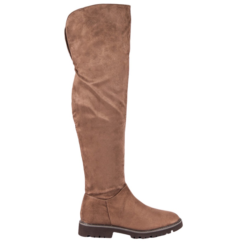 Kylie Flat Heel Boots brown