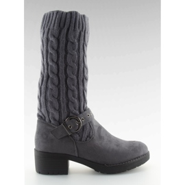 Gray NC109 knitted boots grey Gray NC109 knitted boots grey