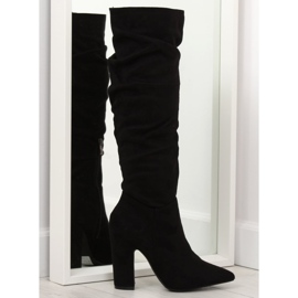 Black high-heeled boots SY48P Black