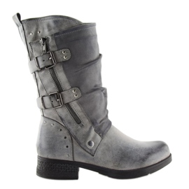 Gray military boots GD-ZN78 Gray grey