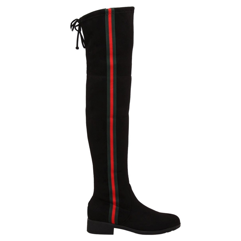 Over-the-knee boots with black stripe HFN-0296-2 Black