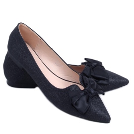 Black glossy ballerinas LT101 Black