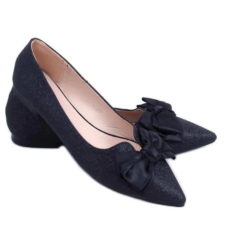 Black glossy ballerinas LT101 Black