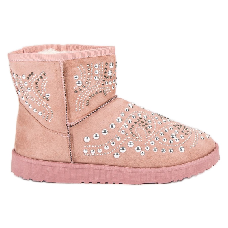 Trendy pink snow boots