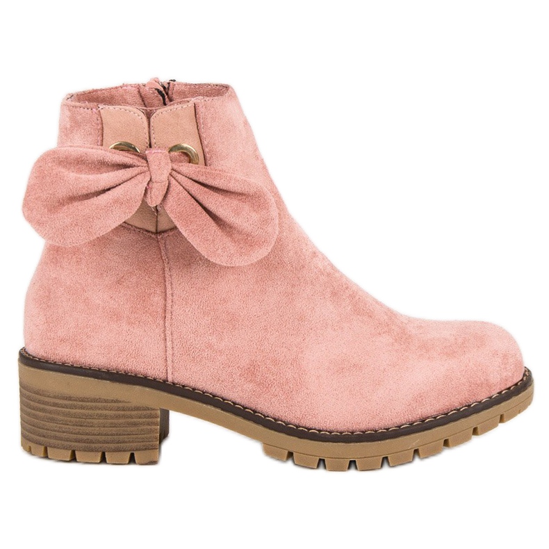 Pink high-heeled boots
