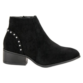 Casual Suede Booties black