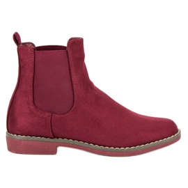 Super Mode Claret suede Chelsea boots red