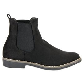Super Mode Black Suede Chelsea Boots