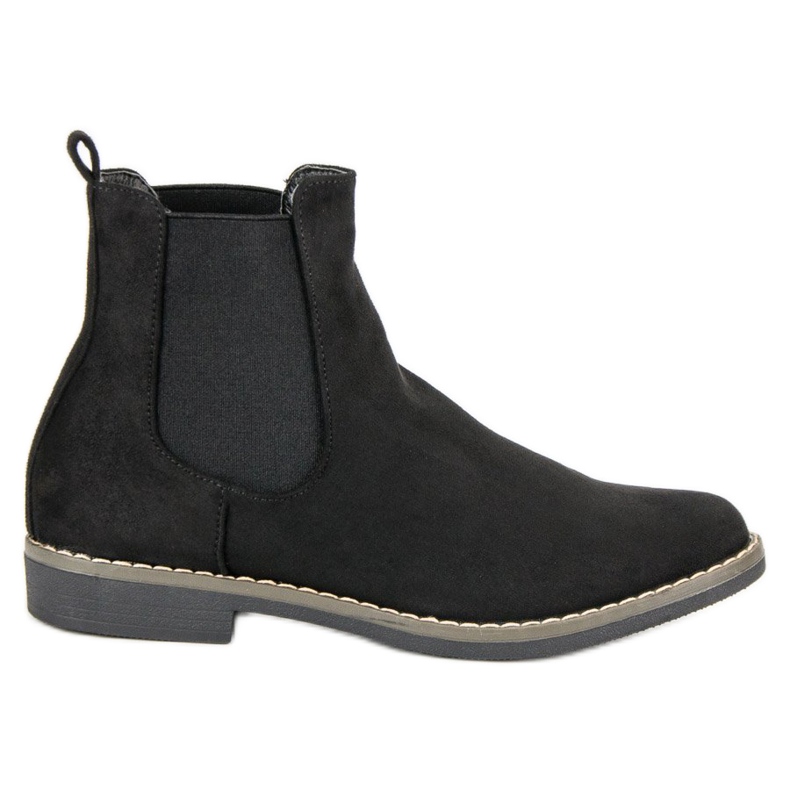Super Mode Black Suede Chelsea Boots