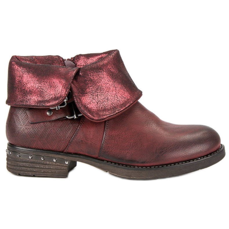 Forever Folie Burgundy boots red