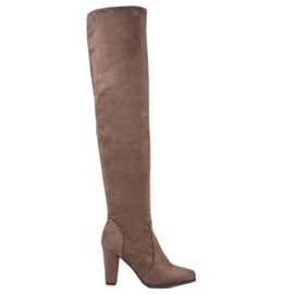 Super Me High Thigh High Boots beige