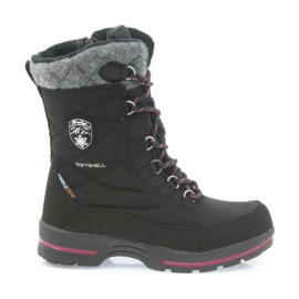 American Club Black softshell snow boots with American SN19 / 20 membrane pink grey