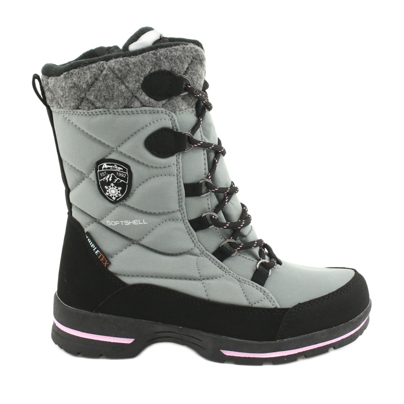 American Club Softshell snow boots with American SN19 / 20 membrane black pink grey