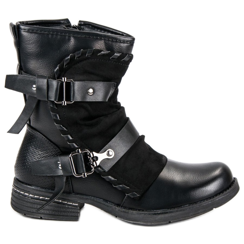 Queentina Rock Flat Boots black Queentina Rock Flat Boots black
