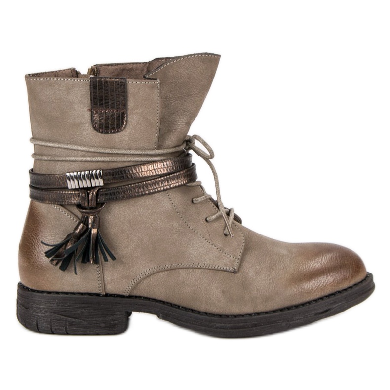 Queentina Brown boots with a zipper
