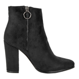 Super Mode Suede high-heeled ankle boots black