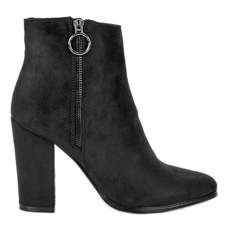 Super Mode Suede high-heeled ankle boots black