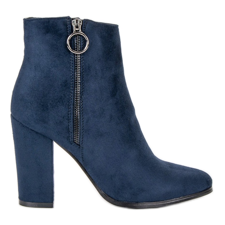 Super Mode Suede high-heeled boots blue