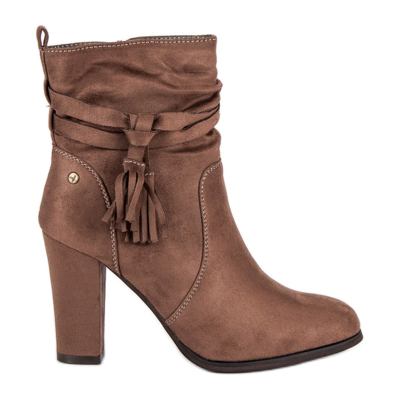 Nio Nio Suede Chelsea boots with high heels brown